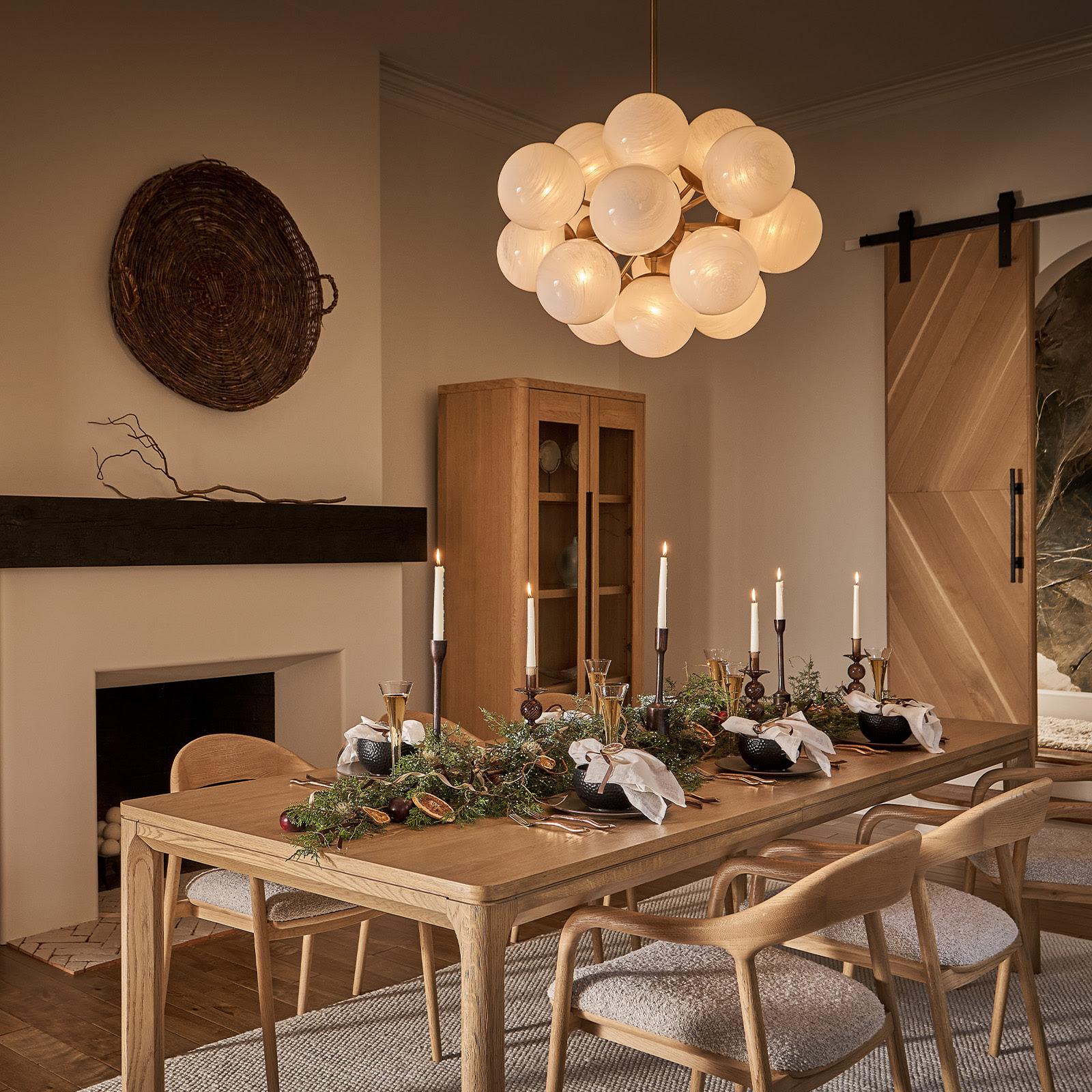 Shine Chandelier (Polished Nickel with Swirl Glass) | Regina